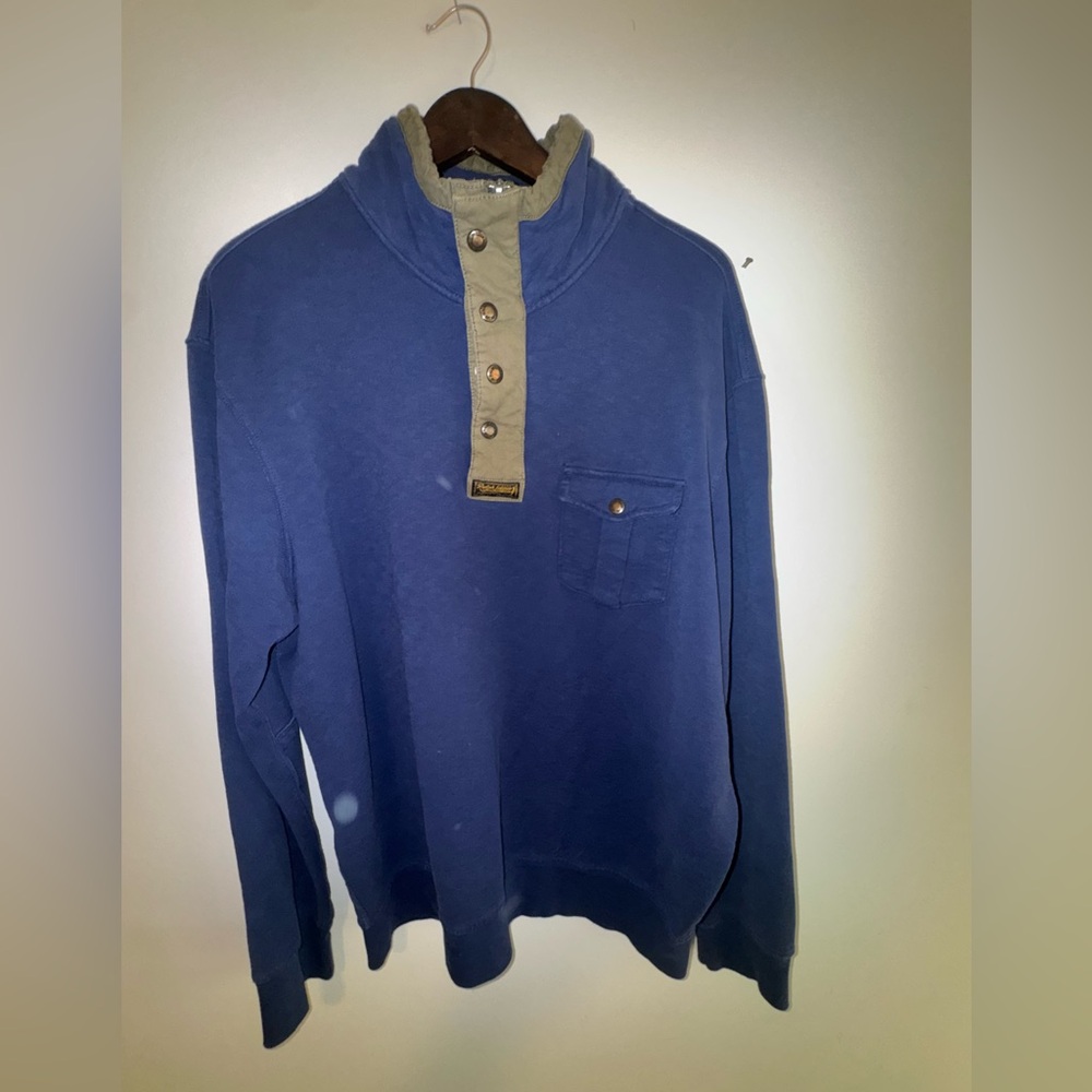 Ralph Lauren Blue and Tan Zip Up Sweater